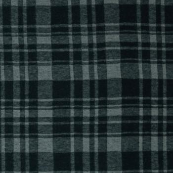 Jacquard Flanell Jersey Karo Schwarz/Smaragd by Swafing